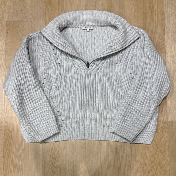Madewell Sweaters - Madewell Light Gray Cowl Neck Sweater